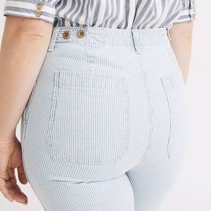 NWT Madewell discontinued Griff Fatigue pants in Indigo Railroad Stripe